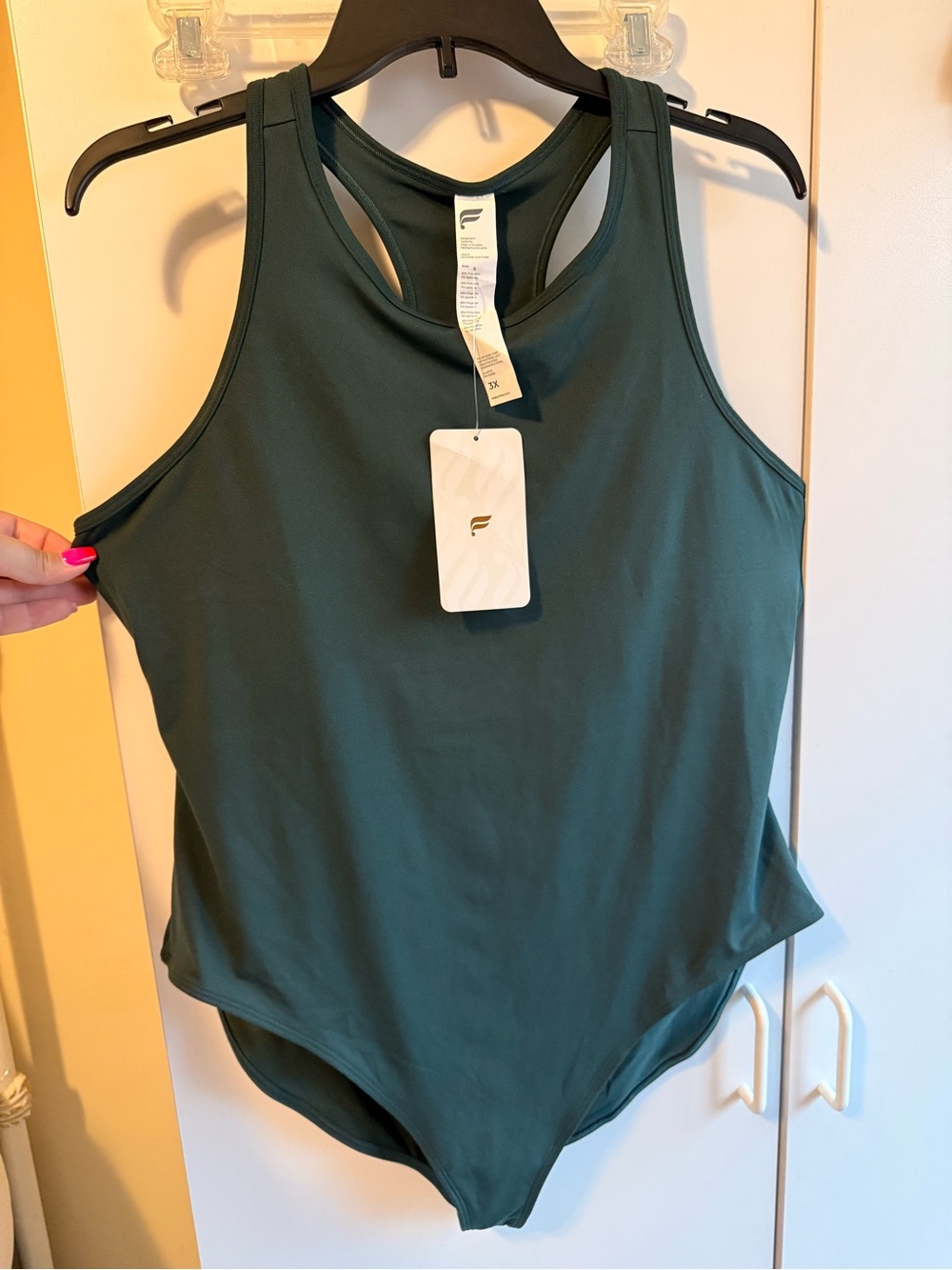 Fabletics Forest Green Racerback Bodysuit